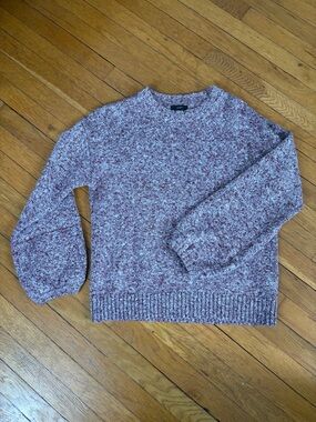 J. Crew Maroon and Cream Knit Sweater Large